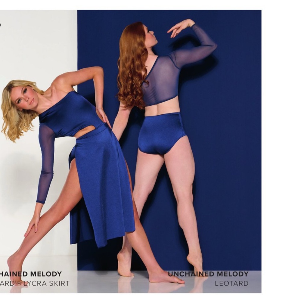 Elegant Blue Dance Costume Set